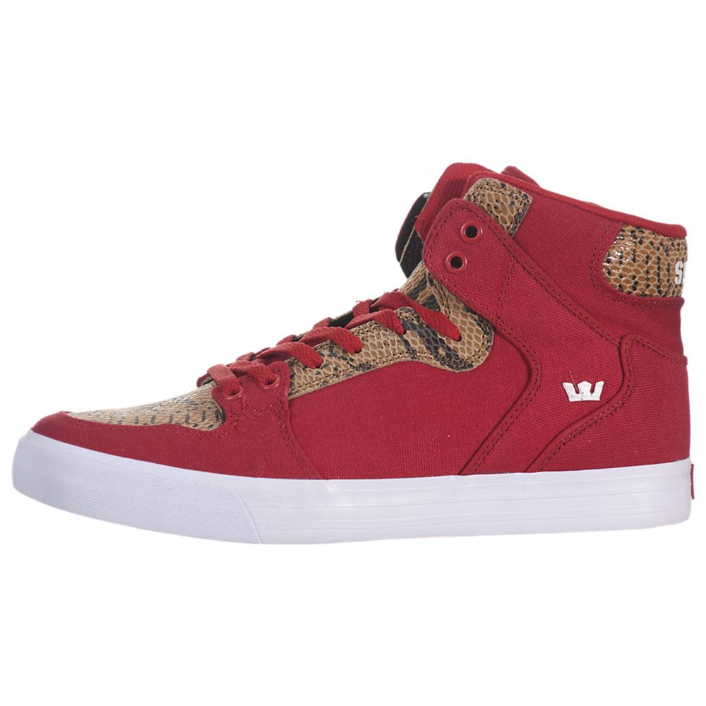 Baskets Montantes Supra Vaider Rouge Marron Red/Snake Print-White Homme | VUD-61477360